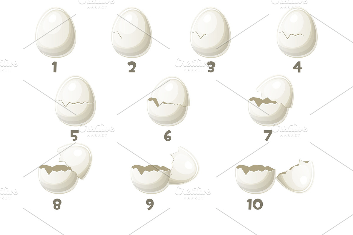 Steps animations broken egg in Graphics - product preview 8