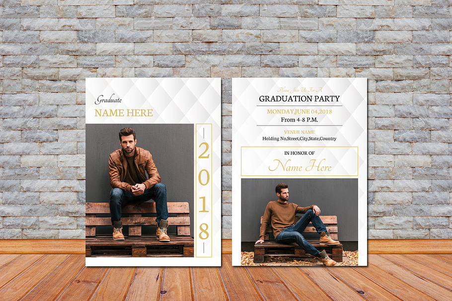 Graduation Invitation in Postcard Templates - product preview 8