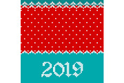 2019 knitted template for greeting