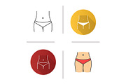 Slim woman waist icon