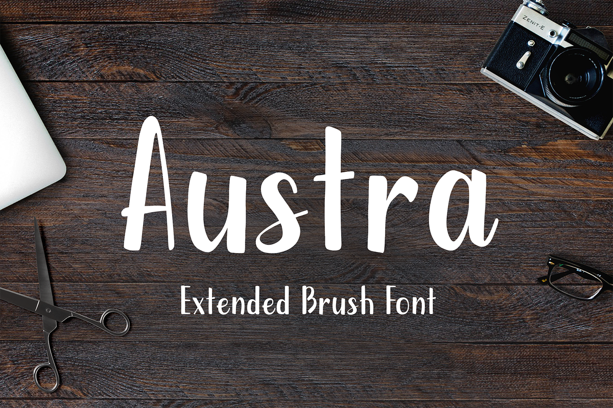 Austra Extended Brush Font in Display Fonts - product preview 8