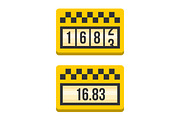 Yellow Taximeter Icon Set