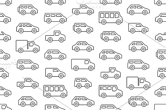 Pattern with Cars and trucks in Patterns - product preview 1