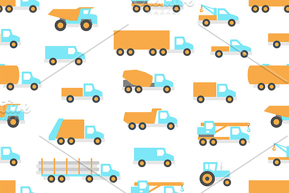 Seamless pattern with Trucks in Patterns - product preview 1