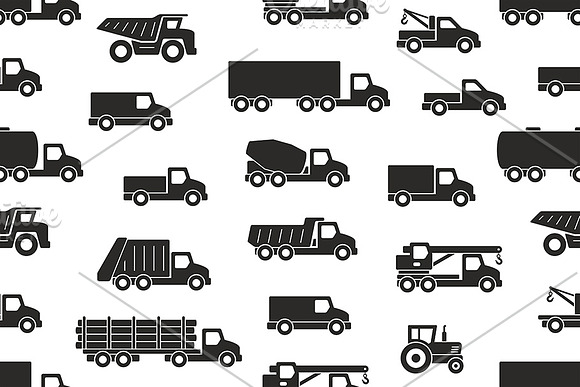 Seamless pattern with Trucks in Patterns - product preview 2