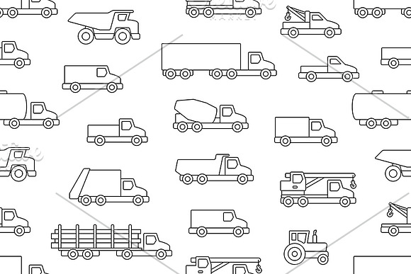 Seamless pattern with Trucks in Patterns - product preview 3
