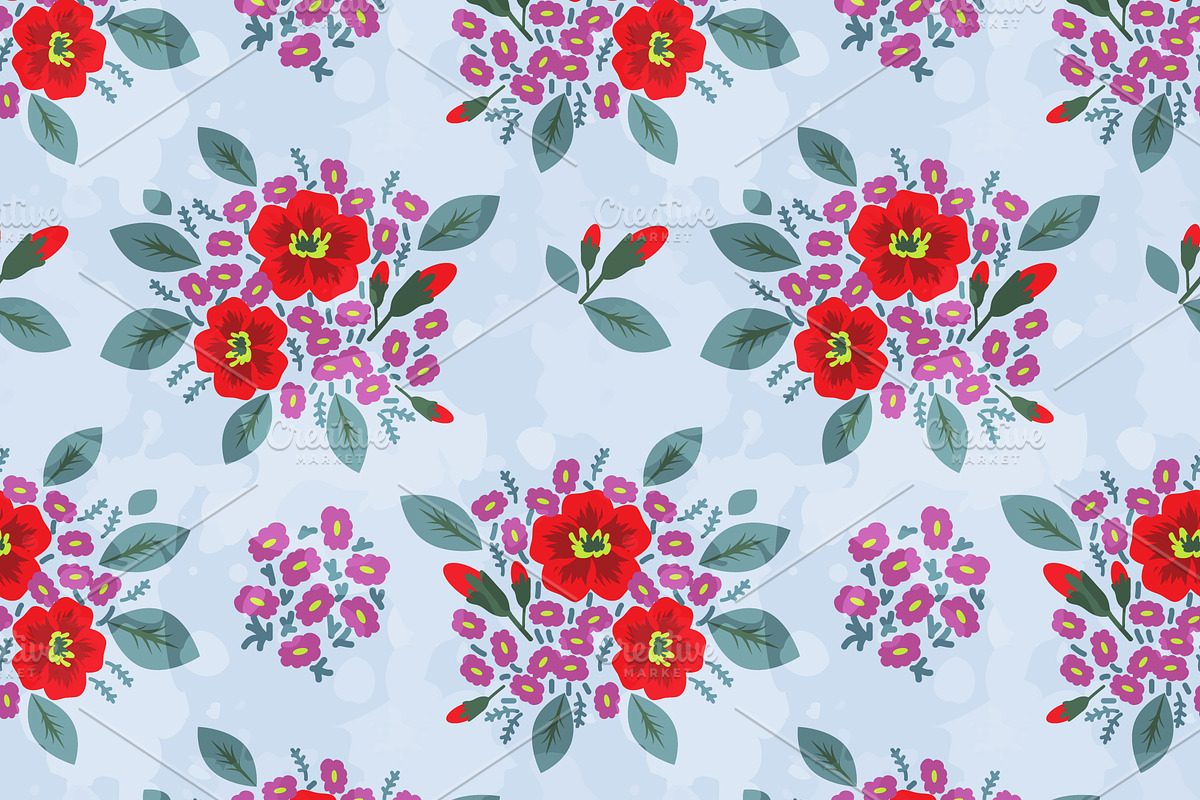 Seamless floral pattern in Patterns - product preview 8