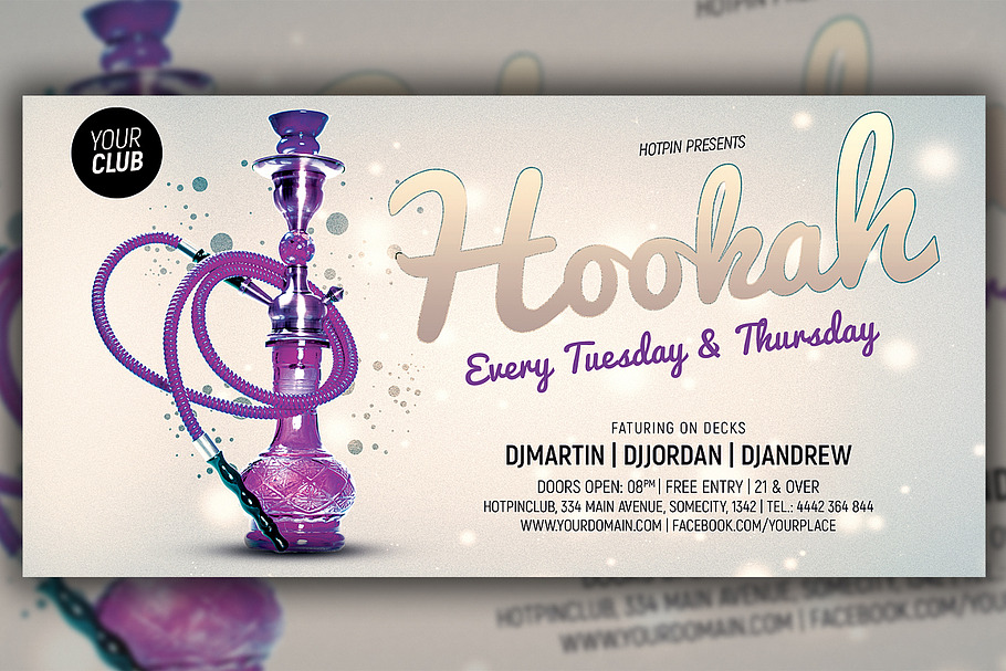 Hookah Flyer Template in Flyer Templates - product preview 8