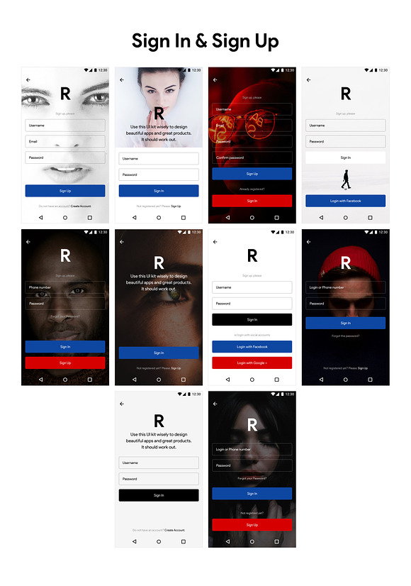 Replica Android UI Kit in UI Kits and Libraries - product preview 5