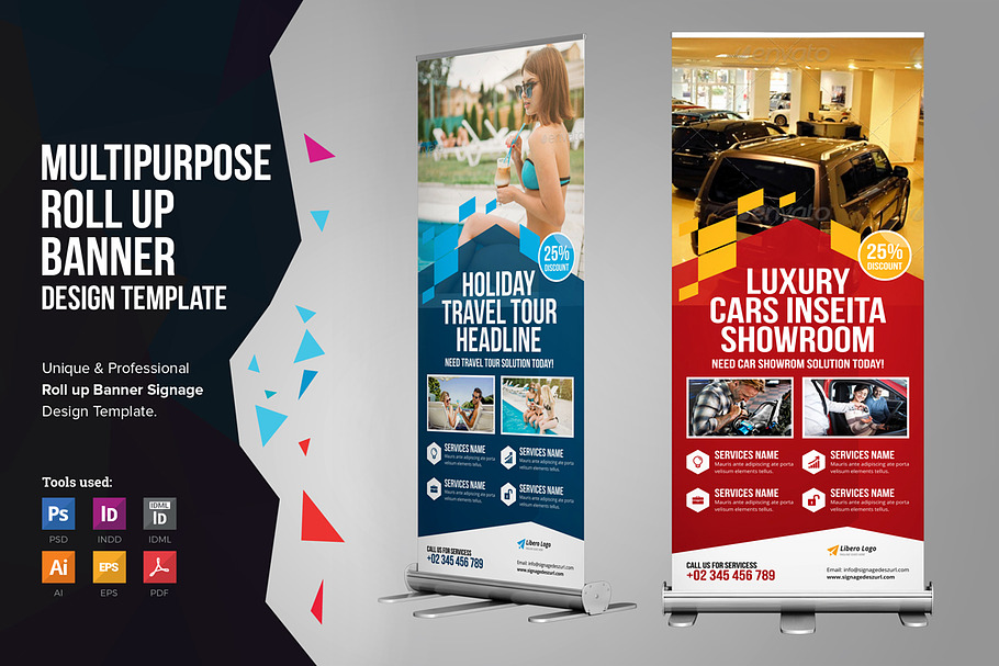 Roll up Banner Signage v6 in Flyer Templates - product preview 8