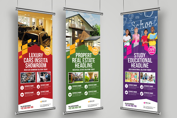 Roll up Banner Signage v6 in Flyer Templates - product preview 1