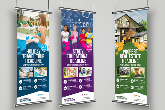 Roll up Banner Signage v6 in Flyer Templates - product preview 2