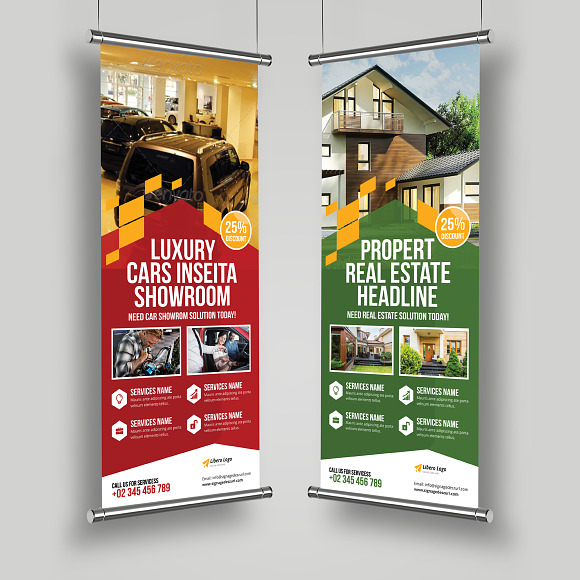 Roll up Banner Signage v6 in Flyer Templates - product preview 3