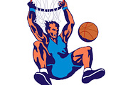 Basketball Player Dunking Hoop