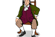 Benjamin Franklin Sitting Retro