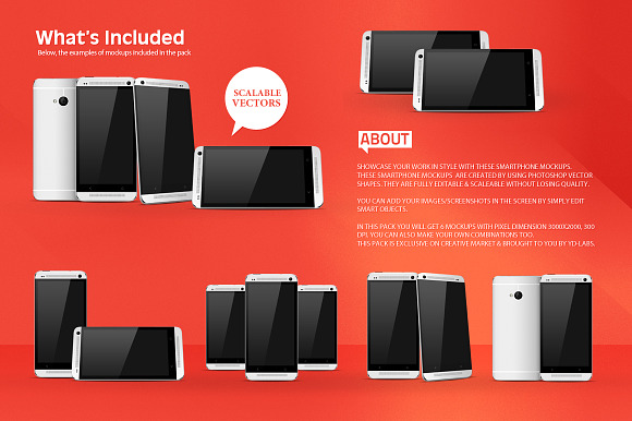 Android Smartphone Mockups V2 in Mobile & Web Mockups - product preview 1