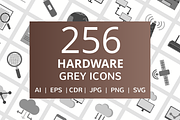 256 Hardware Grey Icons