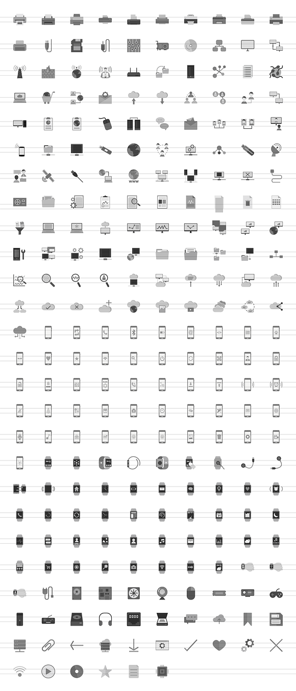 256 Hardware Grey Icons in Graphics - product preview 1