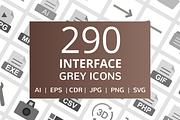 290 Interface Grey Icons