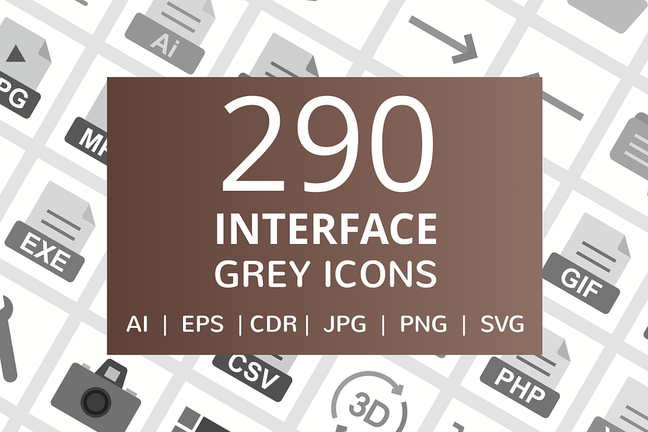 290 Interface Grey Icons