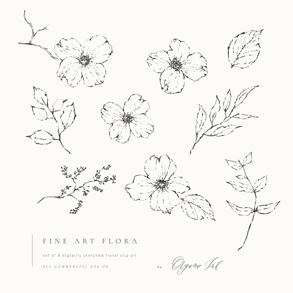 Fine Art Flora Clip Art in Illustrations - product preview 1