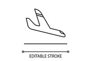 Airplane arrival linear icon