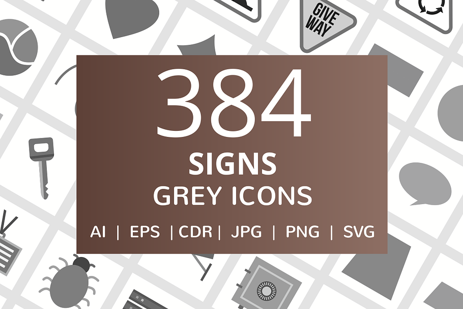 384 Signs Grey Icons in Icons - product preview 8