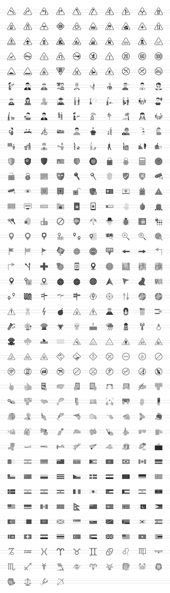 384 Signs Grey Icons in Icons - product preview 1