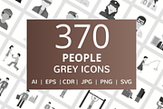 370 People Grey Icons