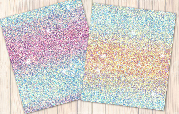 Unicorn Ombre Seamless Glitter in Textures - product preview 1