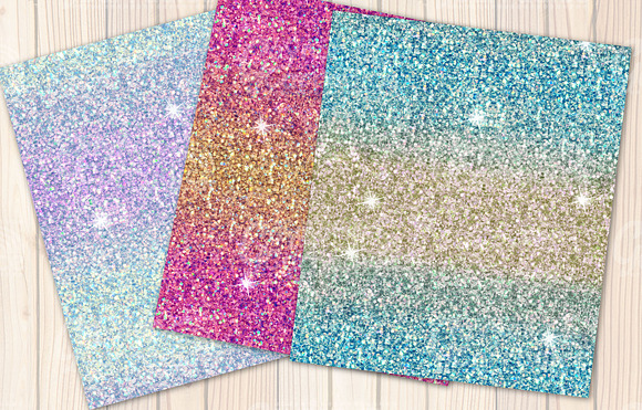 Unicorn Ombre Seamless Glitter in Textures - product preview 3