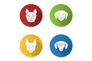 Dogs breeds icons set