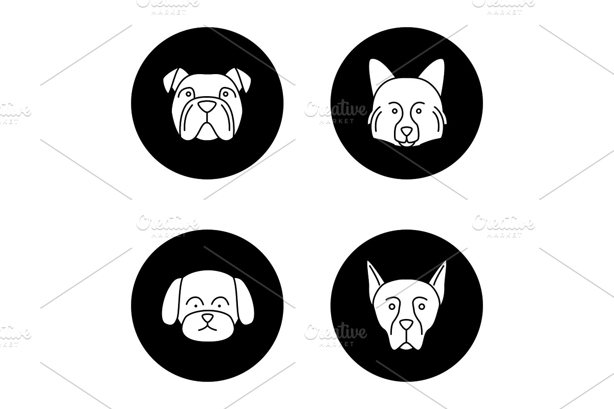 Dogs breeds glyph icons set in Graphics - product preview 8