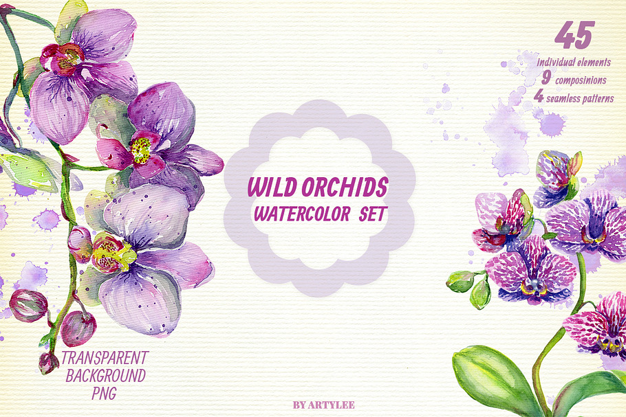 Wild Orchids Watercolor Set