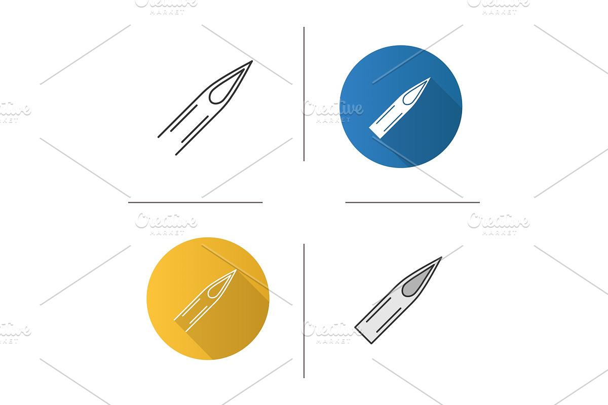 Tattoo needle tip icon in Graphics - product preview 8