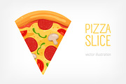 Pizza slice on white background
