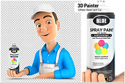 3D Painter Presenting Spray Paint