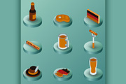 Germany color isometric icons