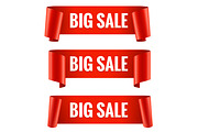 Sale banner set Realistic Red Glossy