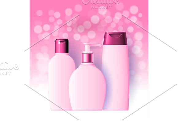 Set of Realistic cosmetic bottles in Product Mockups - product preview 1