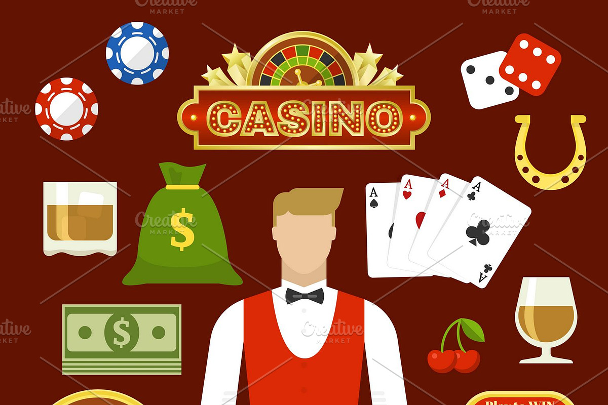 Flat Casino Elements Set in Graphics - product preview 8