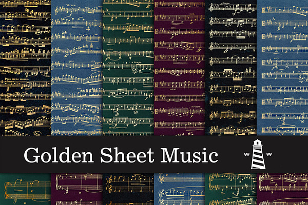 Golden Sheet Music Backgrounds