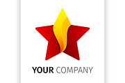 Red and yellow Five point Star Logo