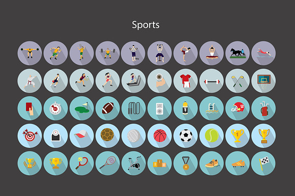 Flat Icons Sports Set in Football Icons - product preview 4
