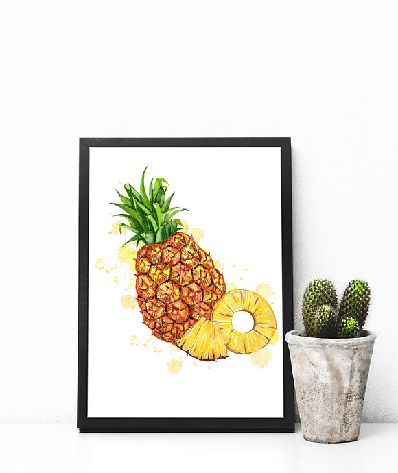 Exotic fresh fruit Watercolor Set in Illustrations - product preview 6