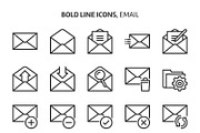 Email, bold line icons