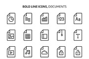 File types, bold line icons.