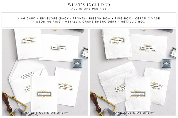A6 Wedding Invitations Mockup in Product Mockups - product preview 1