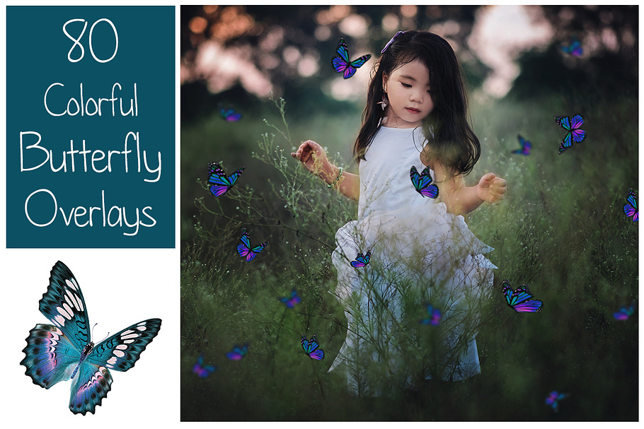 80 Colorful Butterfly Overlays in Photoshop Layer Styles - product preview 8