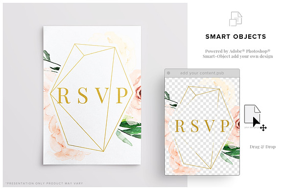A6 Wedding Invitations Mockup in Product Mockups - product preview 3